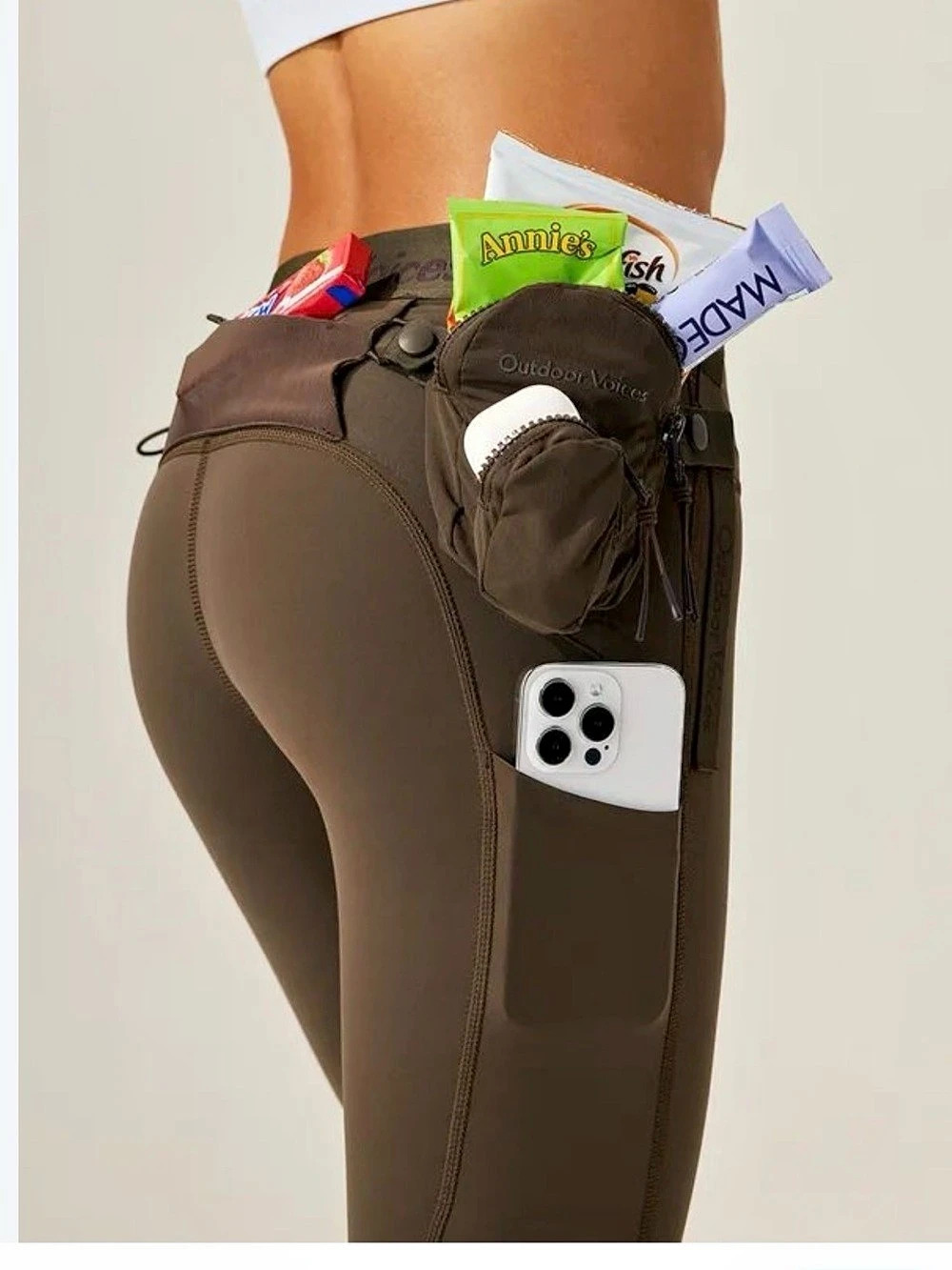 NEW Outdoor Voices Snacks 7/8 Legging Brown Leggings size Small